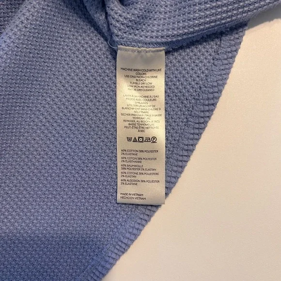 Free People Latte Blues Waffle Knit Oversized Long Sleeve Thermal L - Picture 4 of 5